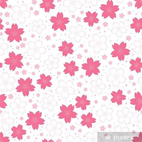 Poster Japanese cherry blossom kimono seamless pattern. Vector illustration - PIXERS.UK