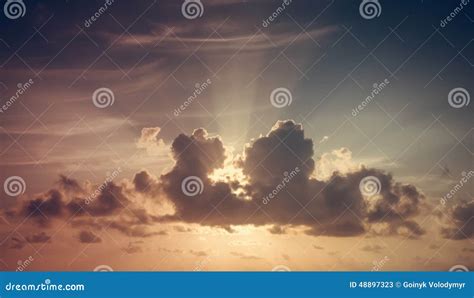 Sunset. Blue Sky and Clouds Stock Image - Image of group, freedom: 48897323