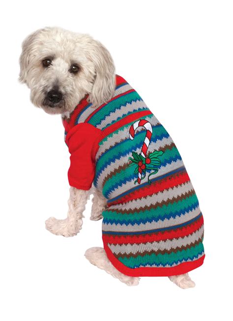 Big Dog Candy Cane Ugly Christmas Sweater - Pet Costume Center