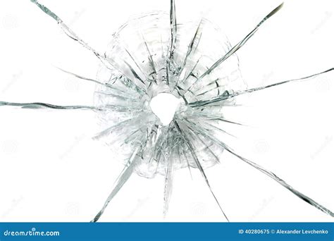 Large Bullet Hole In Glass Background Stock Image - Image of attack ...