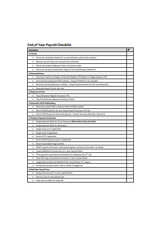 47+ SAMPLE Payroll Checklists in PDF | MS Word | Excel