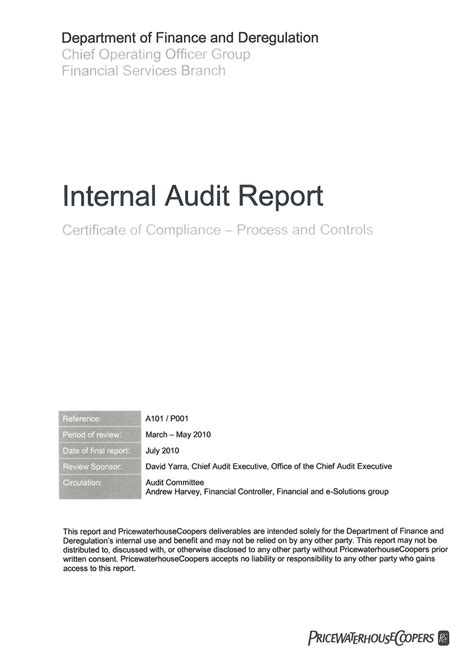 Contoh Report Internal Audit