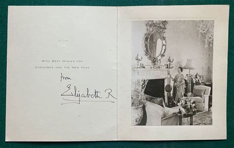 Antique Signed Royal Christmas Card Queen Elizabeth the Queen Mother