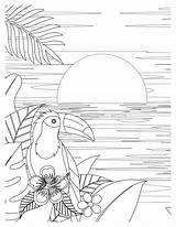 Tropical Paradise Coloring Pages Dive Into Serenity sketch template