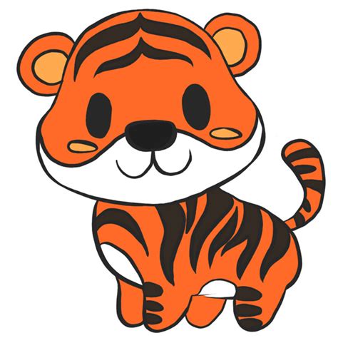 Cute Cartoon Tiger Drawing