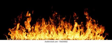 Fire Flames On Black Background Stock Photo 736335832 | Shutterstock