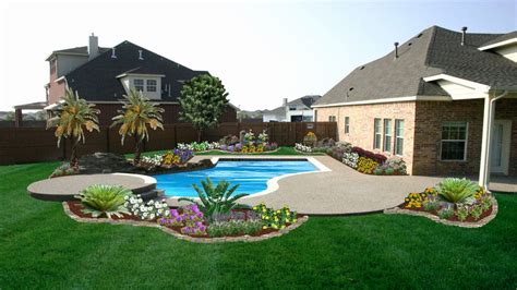 Landscape Ideas Around Pool Beautiful Backyard Landscaping Ideas Around Pool Simple Plus ...