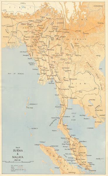 Burma & Malaya 1943-44. Japanese & Allied airfields. Indochina Siam WW2 ...