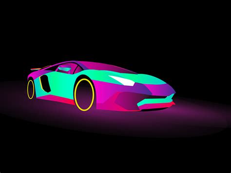 Lambo Aventador - Neon Colors by Heiko Roehr on Dribbble