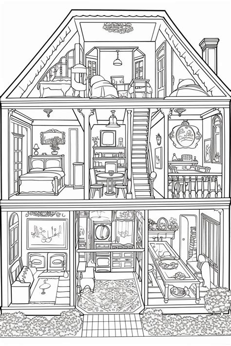 Design Your Dream House with Printable Dollhouse Coloring Pages