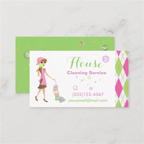 Trendy Cartoon Maid House Cleaning Services Business Card | Zazzle | House cleaning services ...