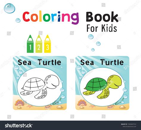 Coloring Book Sea Animals Vector Illustration Stock Vector (Royalty ...