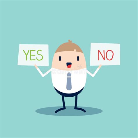 Yes Or No Sign Business Man Cartoon Character Stock Vector - Image ...