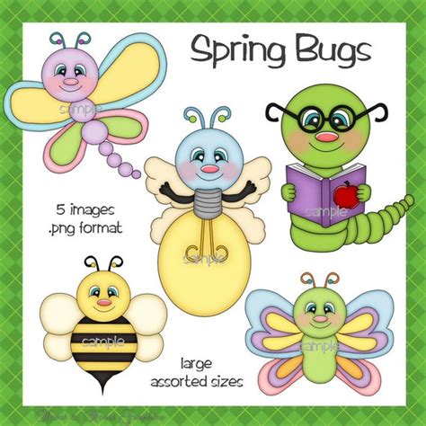 Spring Bugs Digital Clipart Graphics Images