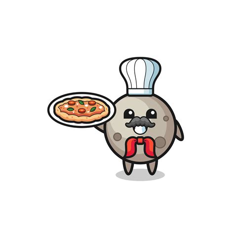 moon character as Italian chef mascot 3799807 Vector Art at Vecteezy