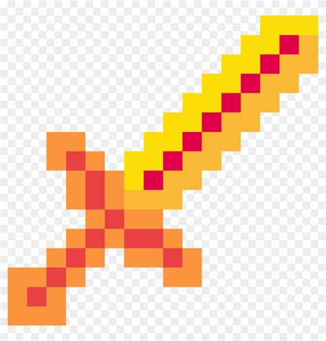 Minecraft Diamond Sword Pixel Art