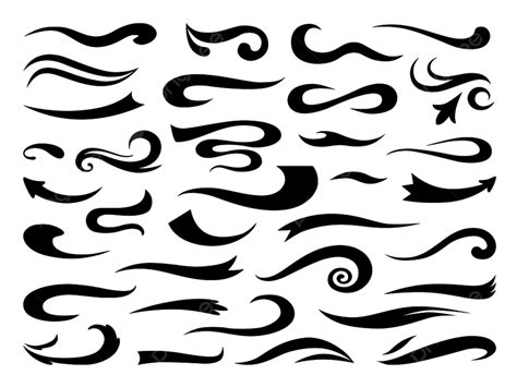 Swashes And Swirls Vector Design Images, Swashes And Swooshes Curly Swirl, Scroll, Design, Font ...