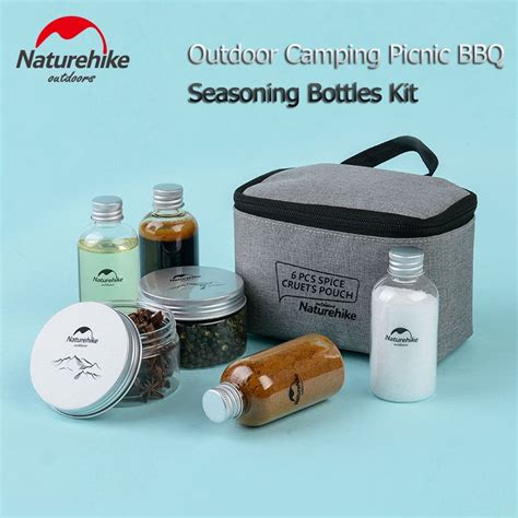 Naturehike 6 Pcs/set Portable Outdoor Camping Seasoning Bottles Cans ...