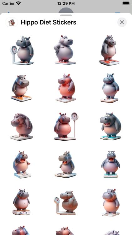 Hippo Diet Stickers by Paul Scott