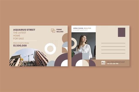 Free Vector | Real estate postcard template