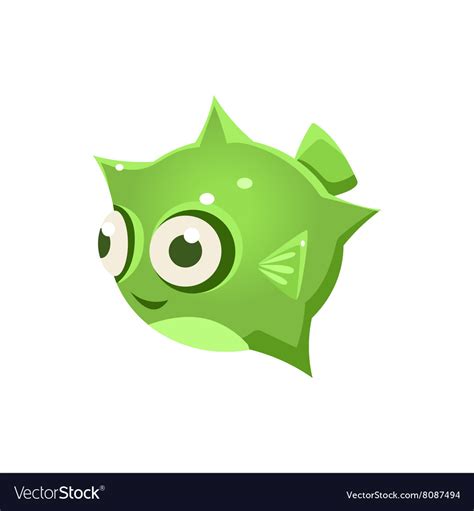 Green Puffer Fish Royalty Free Vector Image - VectorStock