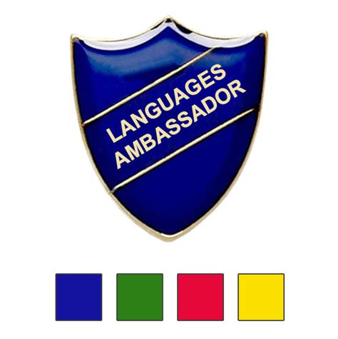 Languages Ambassador Shield Badges | School Badge Store