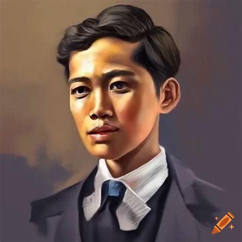 Portrait of young jose rizal as a nursing student on Craiyon