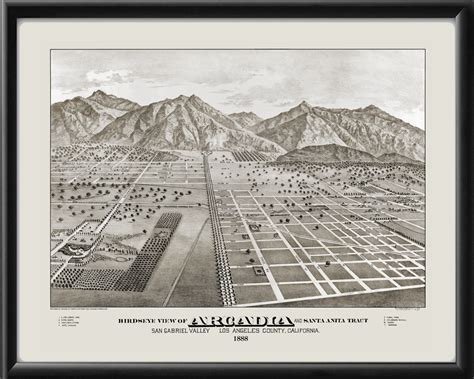 Arcadia CA 1888 | Vintage City Maps