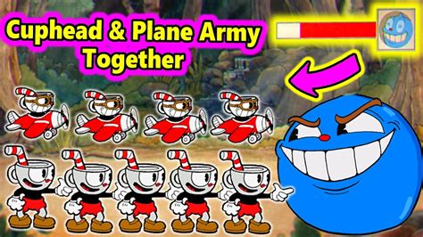 Cuphead + DLC - All Bosses With Cuphead Army & Plane Army Together - YouTube