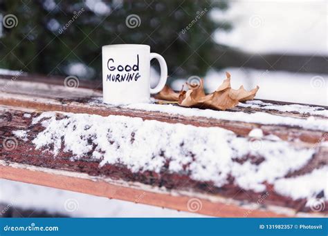 Cup Of Tea Or Coffee With Good Morning Inscription. Stock Image - Image ...