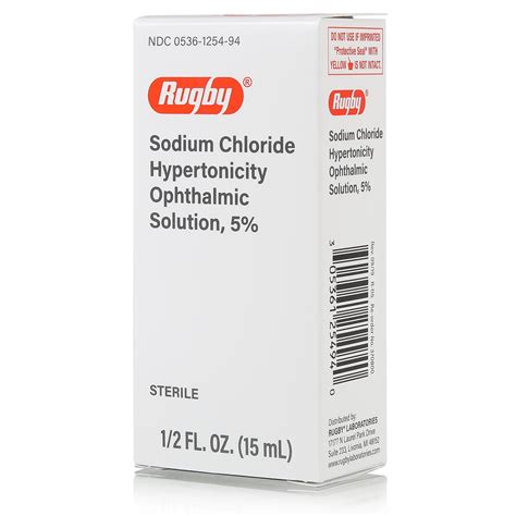 Rugby Sodium Chloride Ophthalmic Solution Eye Drops 5% 15mL ...