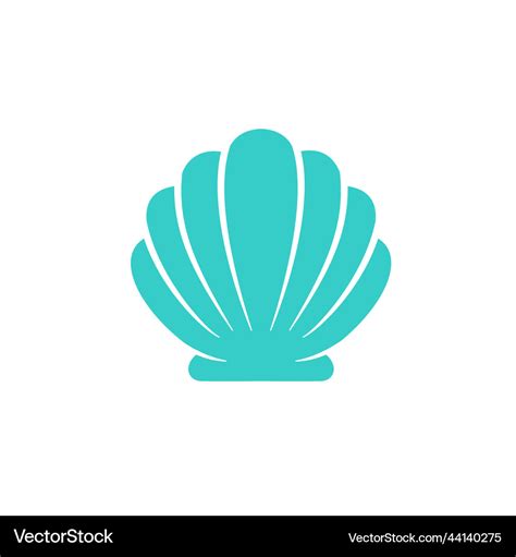 Sea shell silhouette isolated on white background Vector Image