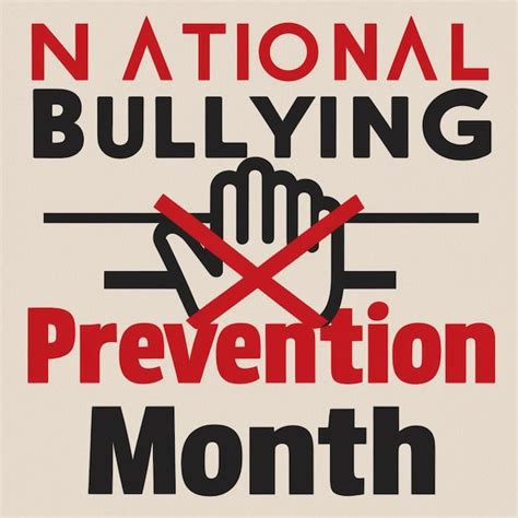 National Bullying Prevention Month Vector Illustration Template Raising Awareness Empathy and ...