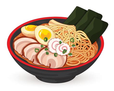 Japanese ramen noodles isolated illustration vector. 7885001 Vector Art at Vecteezy