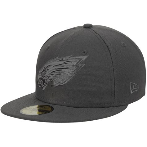 Men's New Era Graphite Philadelphia Eagles Tonal League Basic 59FIFTY ...