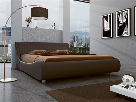 Buy SHA CERLIN Modern Low Profile Platform Bed Frame King Size, Stylish Faux Leather Upholstered ...