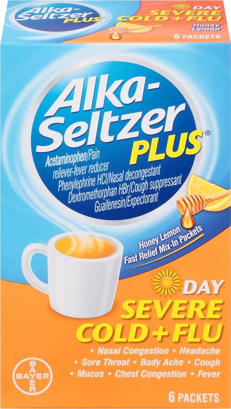 Alka-Seltzer Plus Severe Cold and Flu Day Powder, 6 Count: Amazon.ca: Health & Personal Care