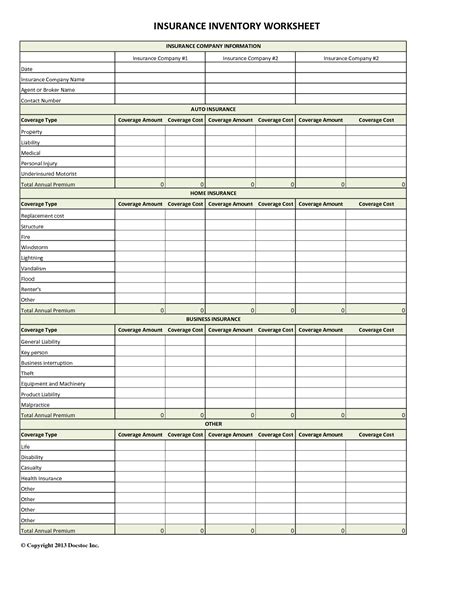 Auto Insurance Comparison Spreadsheet — db-excel.com