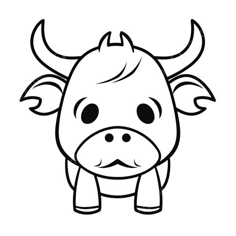 Cute Bull Face Drawing Coloring Pages Outline Sketch Vector, Wing ...