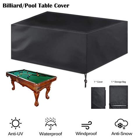 CABINAHOME Waterproof Pool Table Cover for 7 8 FT Snooker Billiard Table, Durable Anti-UV ...