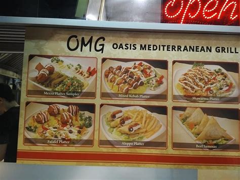 Menu at OMG (Oasis Mediterranean Grill) restaurant, Peterborough