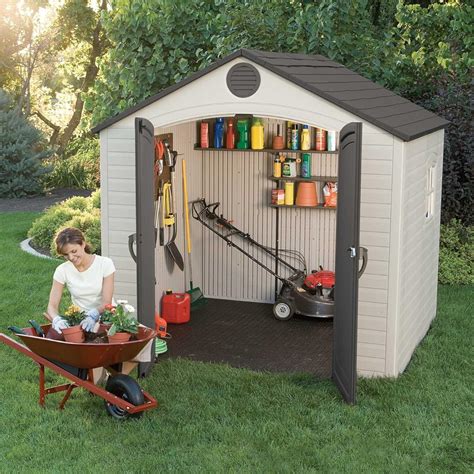 Lifetime 6411 Outdoor Storage Shed with Window, 8 by 7.5 Feet