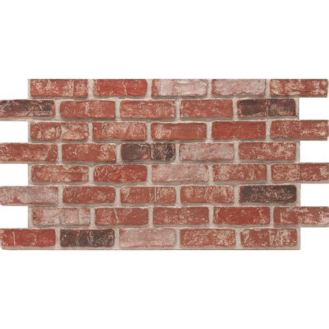 Urestone Old Town 24 in. x 46-3/8 in. Faux Used Brick Panel (4-Pack ...