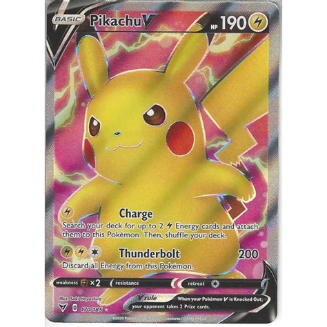 Pokemon Trading Card Game 170/185 Pikachu V : Rare Ultra Card : SWSH-04 Vivid Voltage - Trading ...