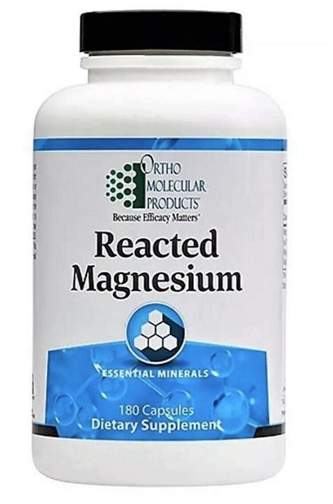 Ortho Molecular Products Reacted Magnesium 180 capsules