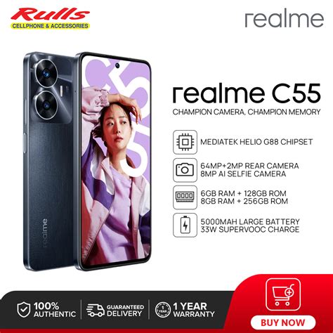 Realme C55 Smartphone | 6GB+128GB / 8GB+256GB | MediaTek Helio G88 | 64MP AI Camera | 90Hz ...