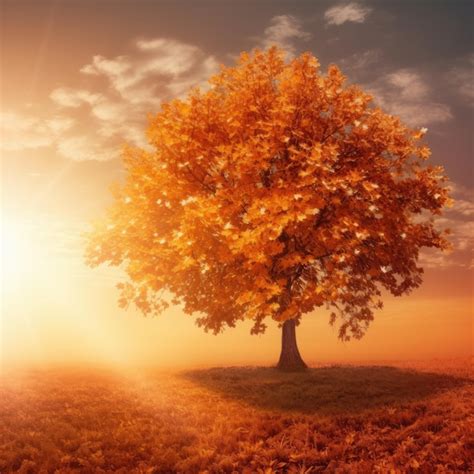 Premium AI Image | Yellow autumn tree