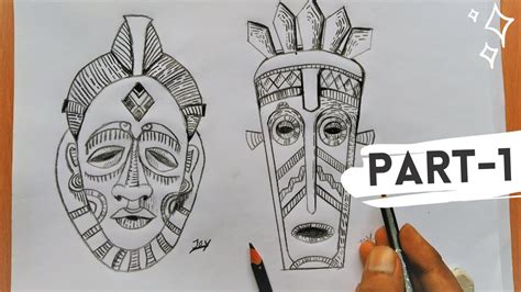 African Masks Drawings For Kids