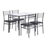 SalonMore 5 Piece Dining Table Set Glass Top Padded Seat ,Dining Table ...