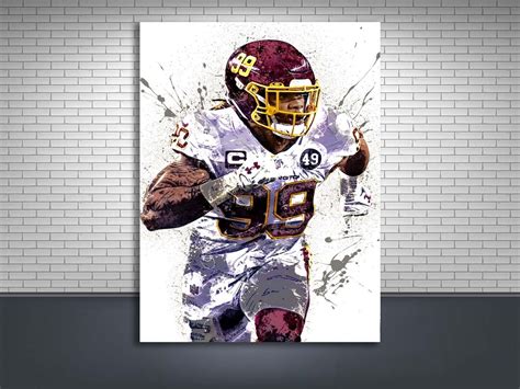 Chase Young Poster, Washington Commanders, Gallery Canvas Wrap, Man ...